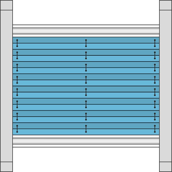 Dachfenster Plissee Modell DF Comfort 20, verspannt, variabel mit Bediengriffen