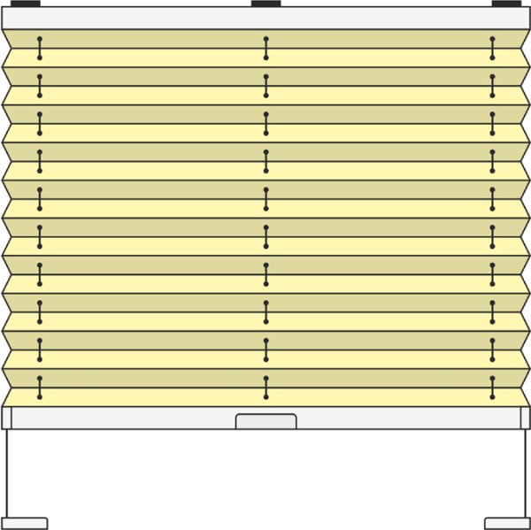 Plissee Modell PAB11, verspannt mit Bediengriff