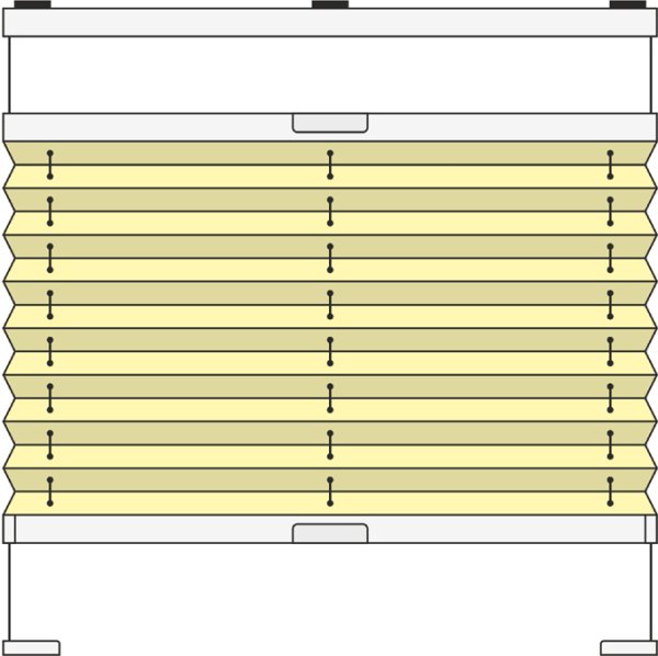 Plissee Modell PAB21, verspannt, variabel mit Bediengriffen