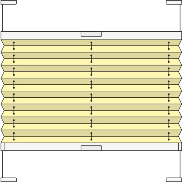 Plissee Modell PAB41, verspannt, variabel mit Bediengriffen