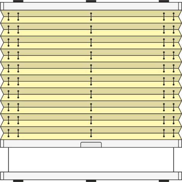 Dachfenster Plissee Modell PDB11, verspannt mit Bediengriff