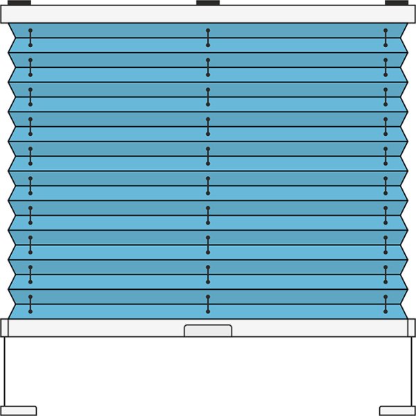 Plissee Modell VS1, verspannt mit Bediengriff