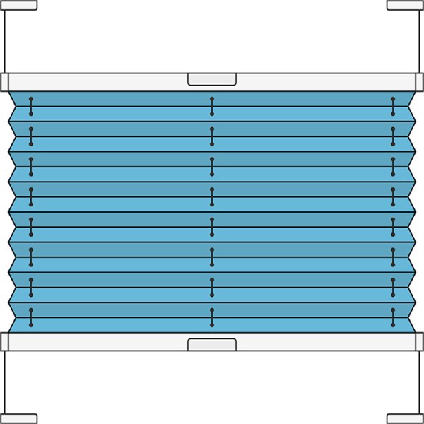 Plissee Modell VS2, verspannt, variabel mit Bediengriffen