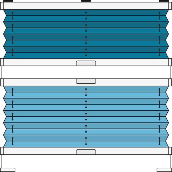 Plissee Modell VS3 SD, Tag &amp; Nacht, verspannt, variabel mit Bediengriffen