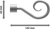 Endstücke Helix (Spirale) Silbergrau für Gardinenstangen ausziehbar 16/13 mm Ø (2 Stück) 