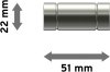 Endstücke Jolly (Rillenzylinder) Edelstahl für Gardinenstangen 16 mm Ø (2 Stück) 