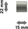 Endstücke Lucan (Kappe) Chrom matt für Gardinenstangen 16 mm Ø (2 Stück) 