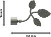 Endstücke Alessia (Blatt) Chrom matt für Gardinenstangen 16 mm Ø (2 Stück) 