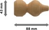 Endstücke Rondo (Rillenform) Buche lackiert für Gardinenstangen 28 mm Ø (2 Stück) 