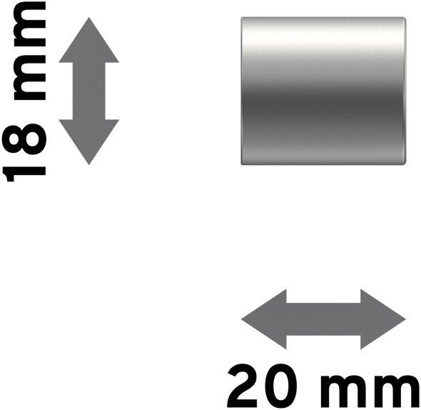 Endstücke Livo (Kappe) Silbergrau für Gardinenstangen ausziehbar 16/13 mm Ø (2 Stück)