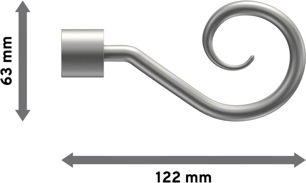 Endstücke Helix (Spirale) Silbergrau für Gardinenstangen ausziehbar 16/13 mm Ø (2 Stück)
