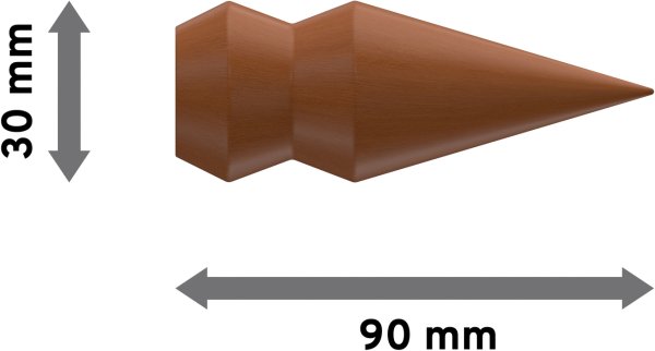 Endstücke Doman (Doppelkegel) Kirschbaum lackiert für Gardinenstangen 16 mm Ø (2 Stück)
