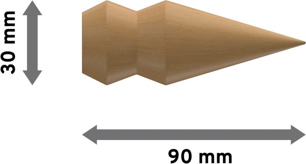 Endstücke Doman (Doppelkegel) Buche lackiert für Gardinenstangen 16 mm Ø (2 Stück)