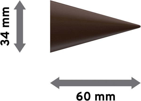 Endstücke Holly (Kegel) Nussbaum lackiert für Gardinenstangen 16 mm Ø (2 Stück)