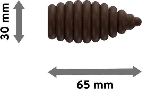 Endstücke Asta (Rillenform) Nussbaum lackiert für Gardinenstangen 16 mm Ø (2 Stück)