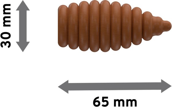 Endstücke Asta (Rillenform) Kirschbaum lackiert für Gardinenstangen 16 mm Ø (2 Stück)