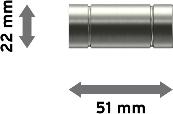 Endstücke Jolly (Rillenzylinder) Edelstahl für Gardinenstangen 16 mm Ø (2 Stück)