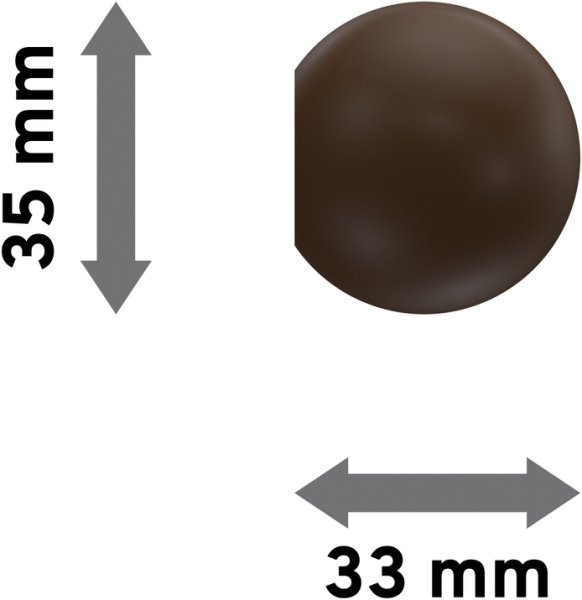 Endstücke Geo (Kugel) Nussbaum lackiert für Gardinenstangen 16 mm Ø (2 Stück)