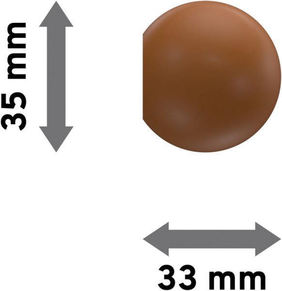 Endstücke Geo (Kugel) Kirschbaum lackiert für Gardinenstangen 16 mm Ø (2 Stück)