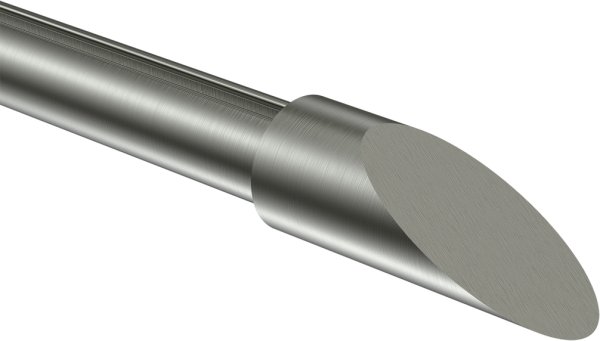 Endstücke Santoni (Schräge) Edelstahl-Optik für Gardinenstangen 16 mm Ø (2 Stück)