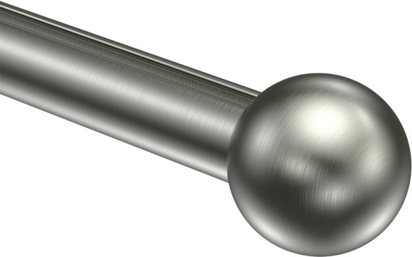 Endstücke Puros (Kugel) Edelstahl-Optik für Gardinenstangen 16 mm Ø (2 Stück)