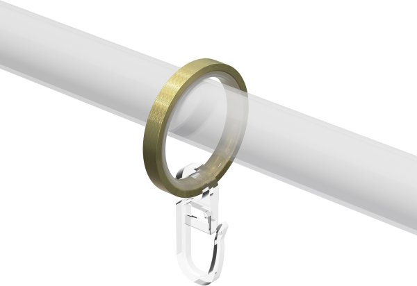 Ringe (Flachringe) mit Einlage Messing-Optik Typ E16 für Gardinenstangen 16 mm Ø