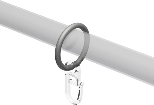 Ringe (Rundringe) Silbergrau Typ G16 für Gardinenstangen 16 mm Ø