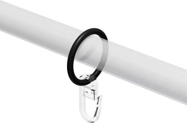 Ringe (Rundringe) Schwarz Typ H16 für Gardinenstangen 16 mm Ø