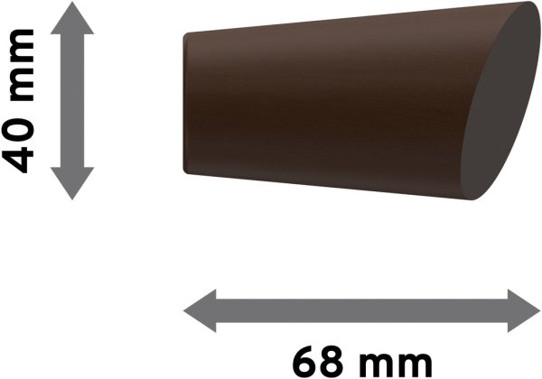 Endstücke Bero (Konus / Schräge) Nussbaum lackiert für Gardinenstangen 20 mm Ø (2 Stück)