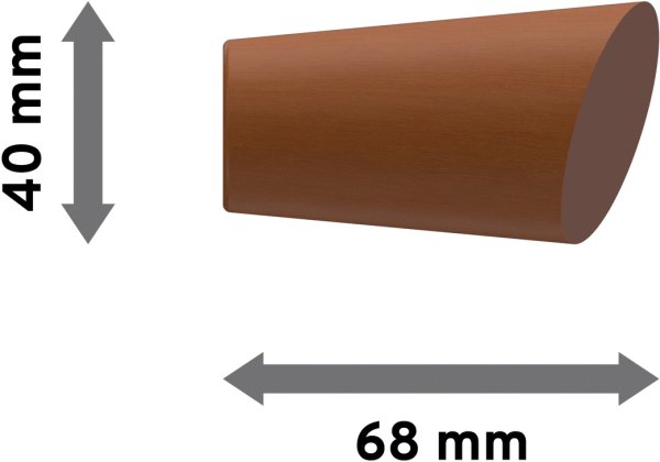 Endstücke Bero (Konus / Schräge) Kirschbaum lackiert für Gardinenstangen 20 mm Ø (2 Stück)