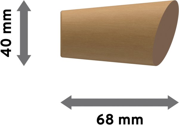 Endstücke Bero (Konus / Schräge) Buche lackiert für Gardinenstangen 20 mm Ø (2 Stück)