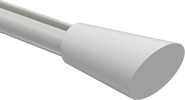 Endstücke Bero (Konus / Schräge) Weiß lackiert für Gardinenstangen 20 mm Ø (2 Stück)