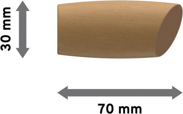 Endstücke Etta (Ellipse / Schräge) Buche lackiert für Gardinenstangen 20 mm Ø (2 Stück)
