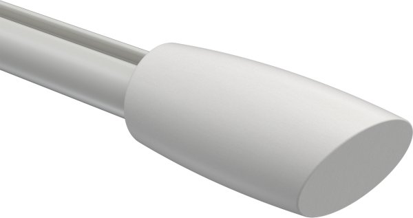 Endstücke Etta (Ellipse / Schräge) Weiß lackiert für Gardinenstangen 20 mm Ø (2 Stück)