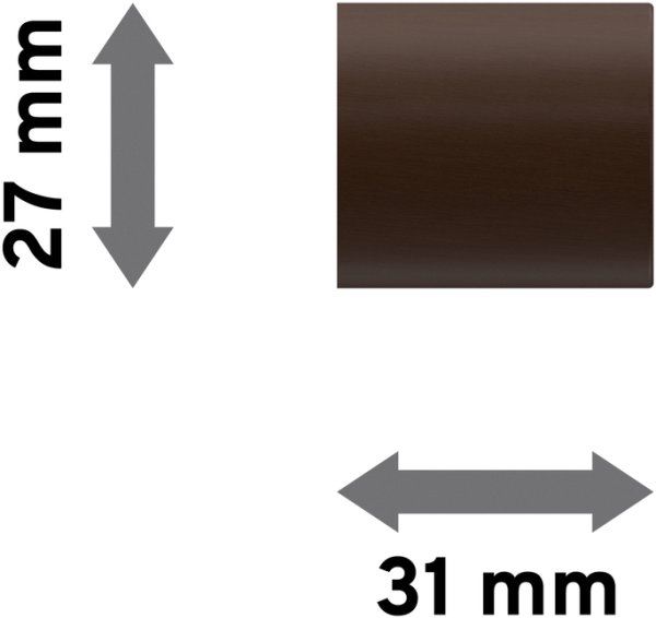 Endstücke Feta (Kappe) Nussbaum lackiert für Gardinenstangen 20 mm Ø (2 Stück)
