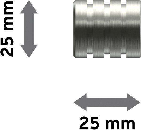 Endstücke Fario (Rillenkappe) Edelstahl für Gardinenstangen 20 mm Ø (2 Stück)