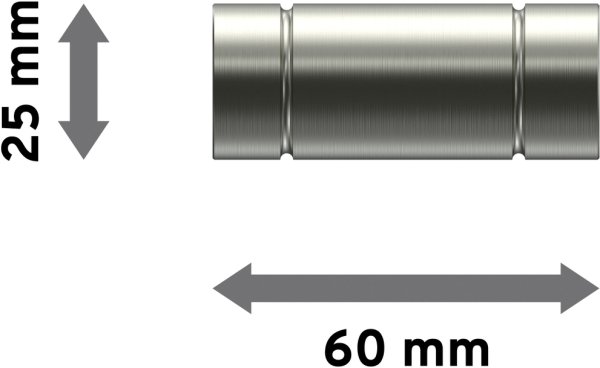 Endstücke Elias (Rillenzylinder) Edelstahl für Gardinenstangen 20 mm Ø (2 Stück)