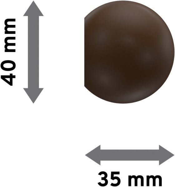 Endstücke Luina (Kugel) Nussbaum lackiert für Gardinenstangen 20 mm Ø (2 Stück)