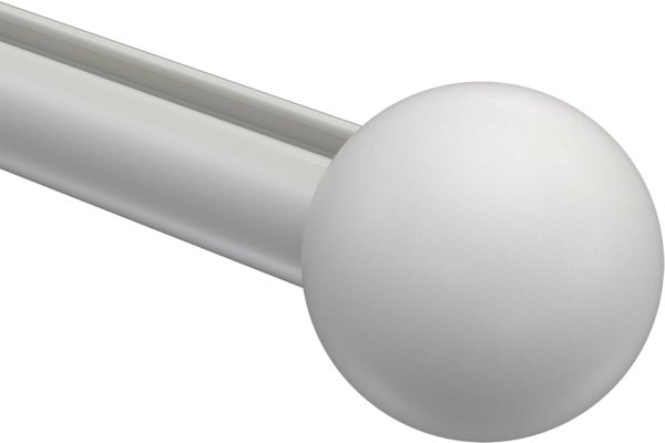 Endstücke Luina (Kugel) Weiß lackiert für Gardinenstangen 20 mm Ø (2 Stück)