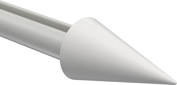 Endstücke Siveo (Kegel) Weiß lackiert für Gardinenstangen 20 mm Ø (2 Stück)