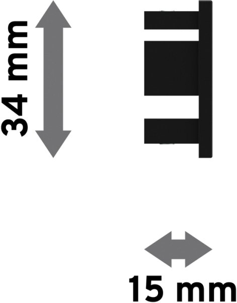 Endstücke Paxo (Kappe) Schwarz für Innenlaufstangen 14x35 mm (2 Stück)