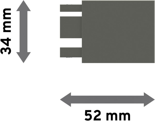 Endstücke Lox (Quader) Edelstahl-Optik für Innenlaufstangen 14x35 mm (2 Stück)