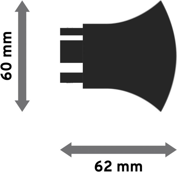 Endstücke Conex (Rundung) Chrom für Innenlaufstangen 14x35 mm (2 Stück)