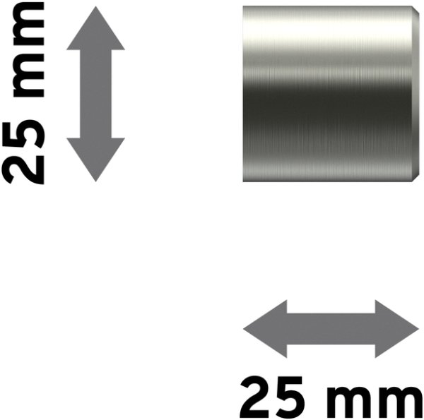 Endstücke Santo (Kappe) Edelstahl für Gardinenstangen 20 mm Ø (2 Stück)