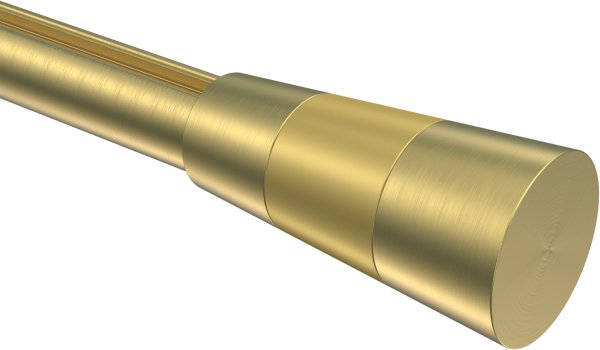 Endstücke Tanara (Konus) Messing-Optik / Satin-Gold für Gardinenstangen 20 mm Ø (2 Stück)