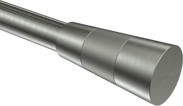 Endstücke Tanara (Konus) Edelstahl-Optik / Satin-Silber für Gardinenstangen 20 mm Ø (2 Stück)