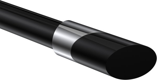 Endstücke Verano (Schräge) Chrom / Schwarz für Gardinenstangen 20 mm Ø (2 Stück)