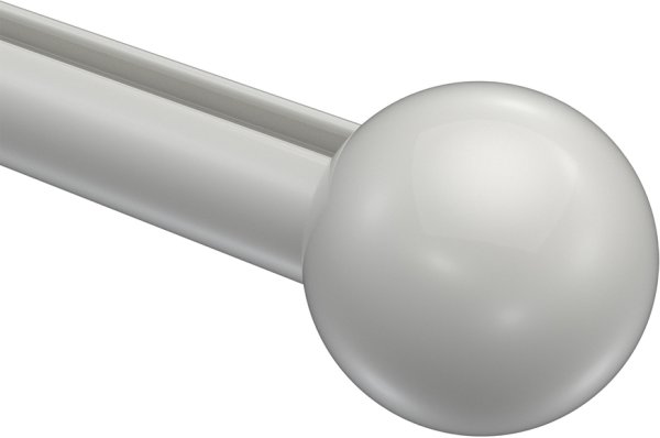 Endstücke Luino (Kugel) Weiß für Gardinenstangen 20 mm Ø (2 Stück)