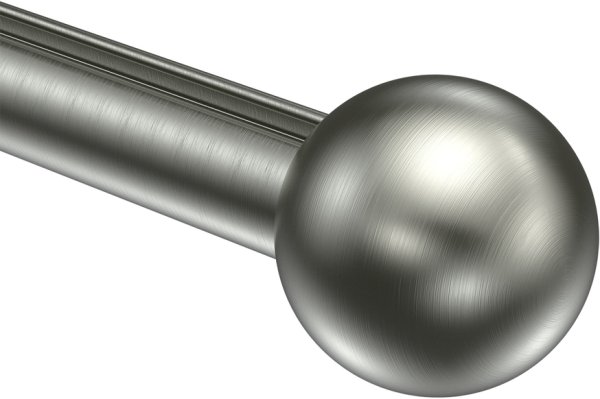 Endstücke Luino (Kugel) Edelstahl-Optik für Gardinenstangen 20 mm Ø (2 Stück)