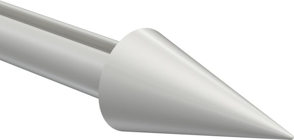 Endstücke Savio (Kegel) Weiß für Gardinenstangen 20 mm Ø (2 Stück)
